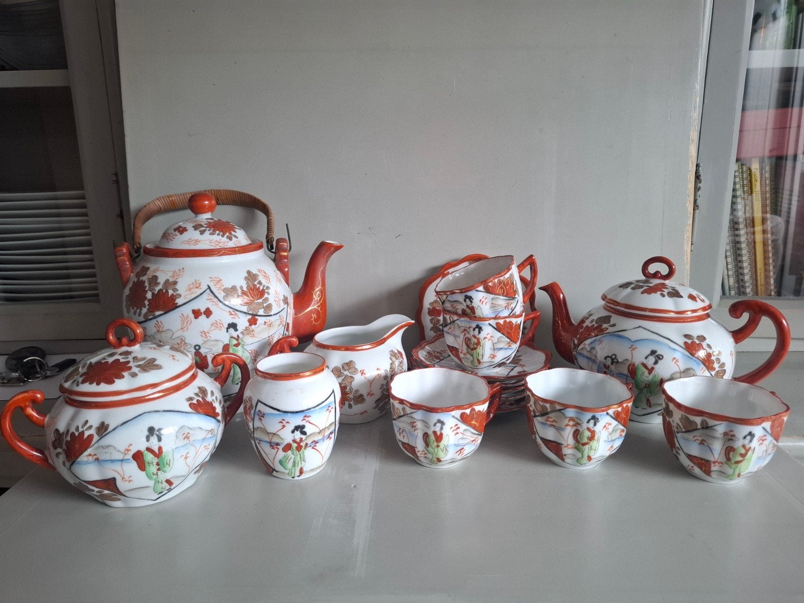 Vintage Japans Kutani Gheisha theeservies, Ophalen of Verzenden