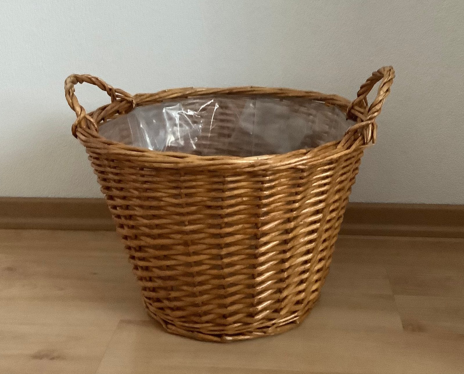 Grote rieten mand, Ophalen, Gebruikt, Mand, Rond