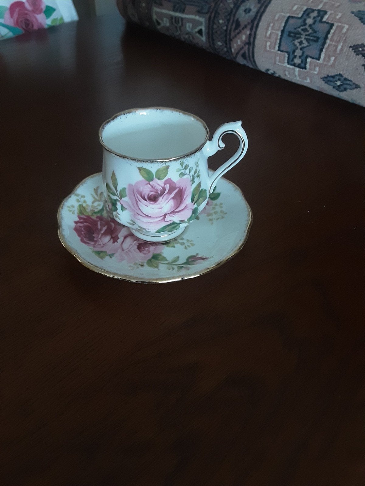 Royal Albert mokka kop en schotel American Beauty, Ophalen of Verzenden
