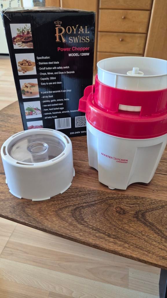 Masterkitchen germany Hakmolen 1200W - Royal swiss, Minder dan 1 liter, Ophalen of Verzenden, Nieuw, 1 snelheid