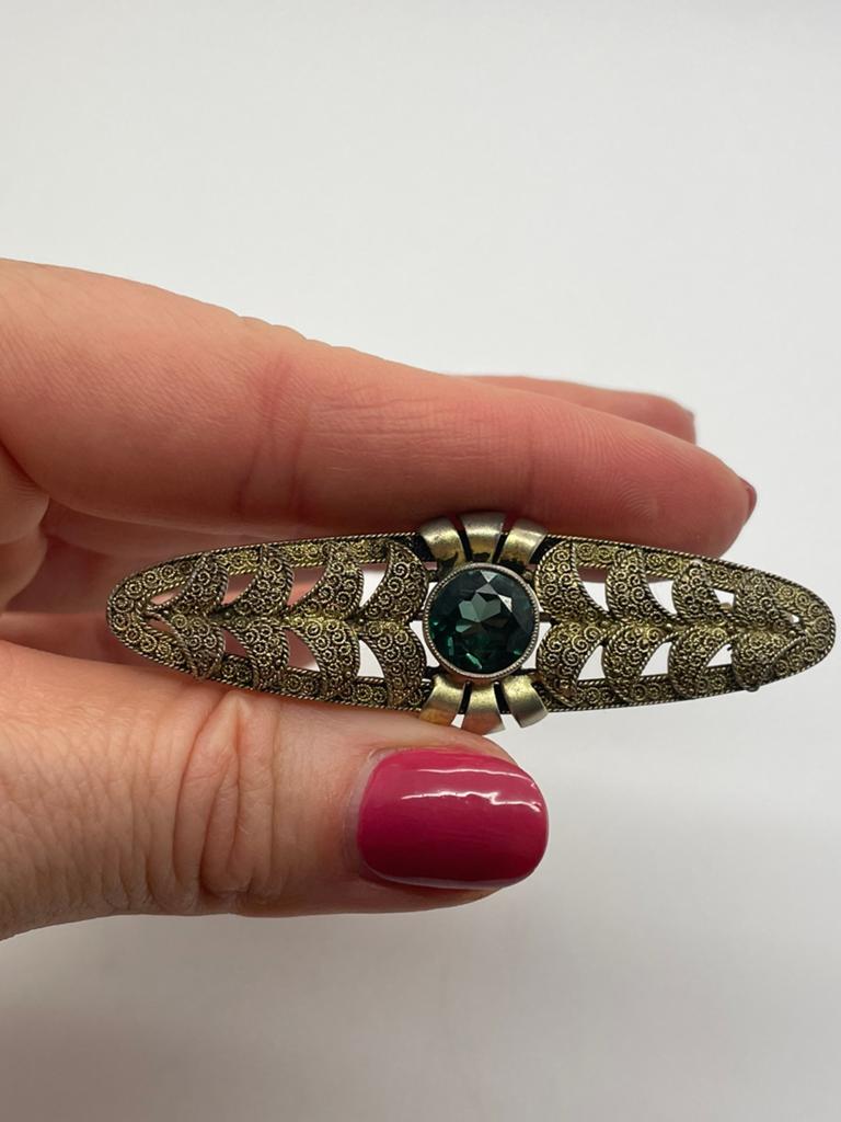 E94 Prachtige zilveren broche Theodor Fahrner, Sieraden, Tassen en Uiterlijk, Ophalen of Verzenden, Zilver, Broche, Met edelsteen