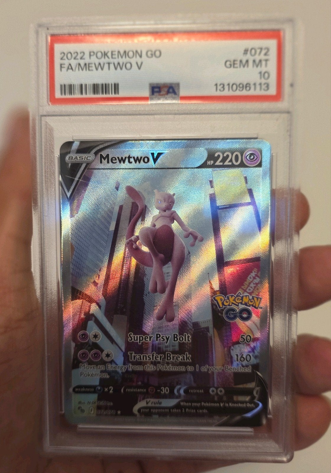 Mewtwo V (072/078) PSA 10 GEM MT - Pokemon Go, Ophalen of Verzenden