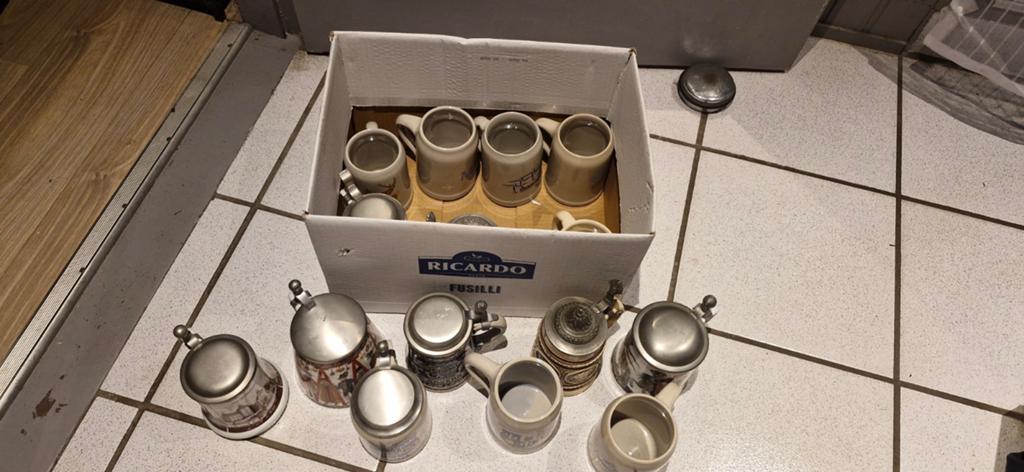 Partij duitse bierpullen, Ophalen, Zo goed als nieuw, Glas of Glazen, Overige merken