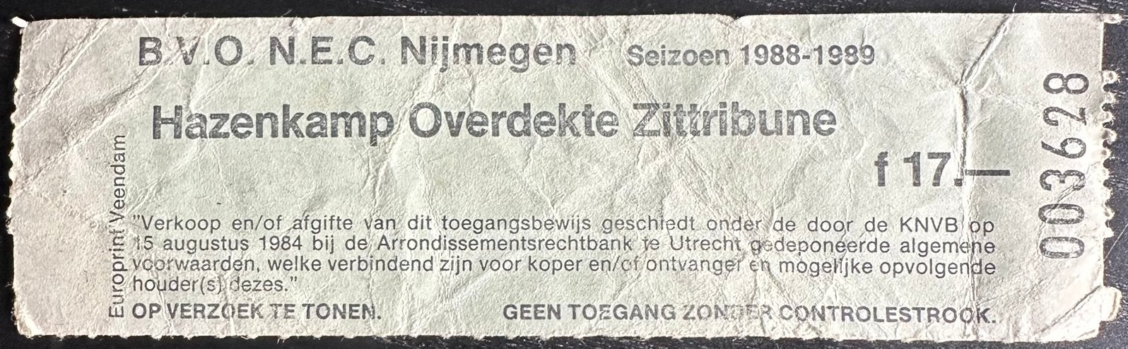 Ticket 88-89 NEC - Vitesse, Verzenden, Gebruikt, Vitesse
