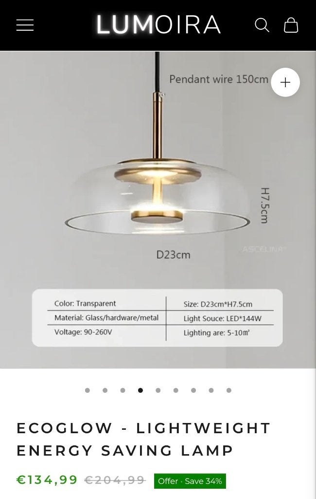 Luminoir ceiling lamp (shiny gold), Ophalen, Nieuw, Overige fittingen, Glas