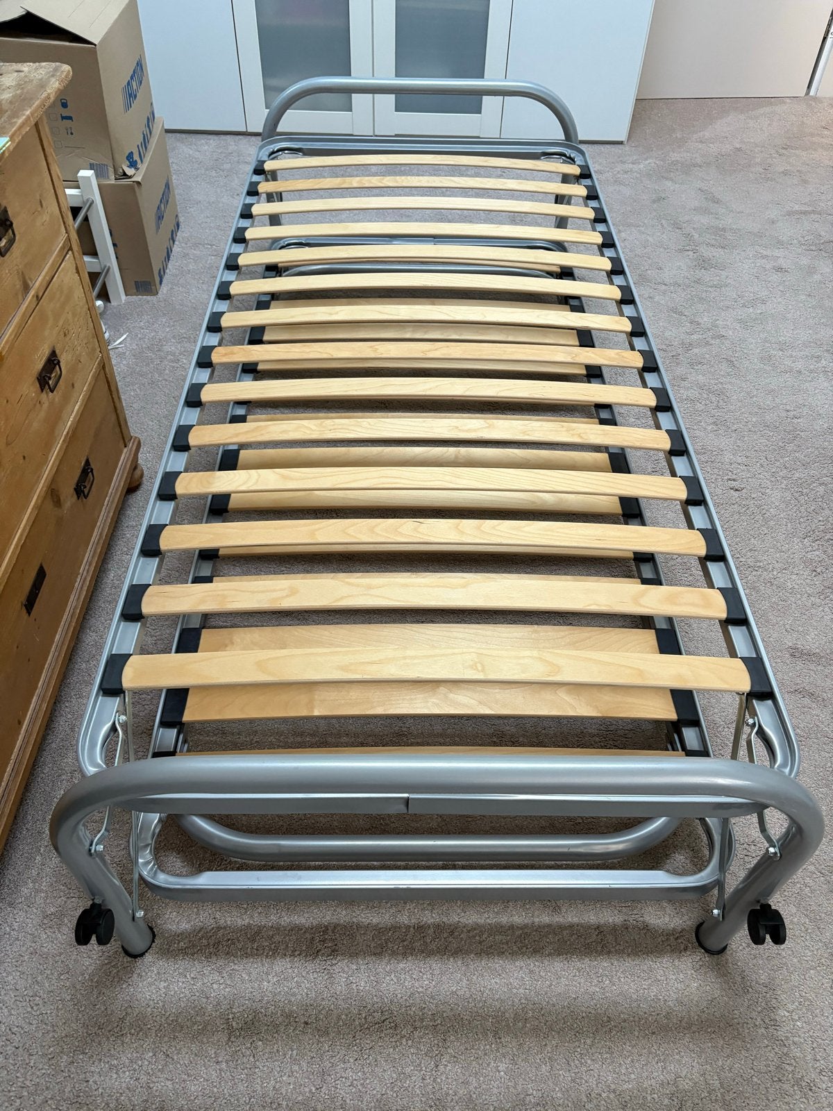 IKEA Utåker stapelbed/logeerbed met lattenbodem, Huis en Inrichting, Ophalen, Tweepersoons, Zo goed als nieuw, 80 cm