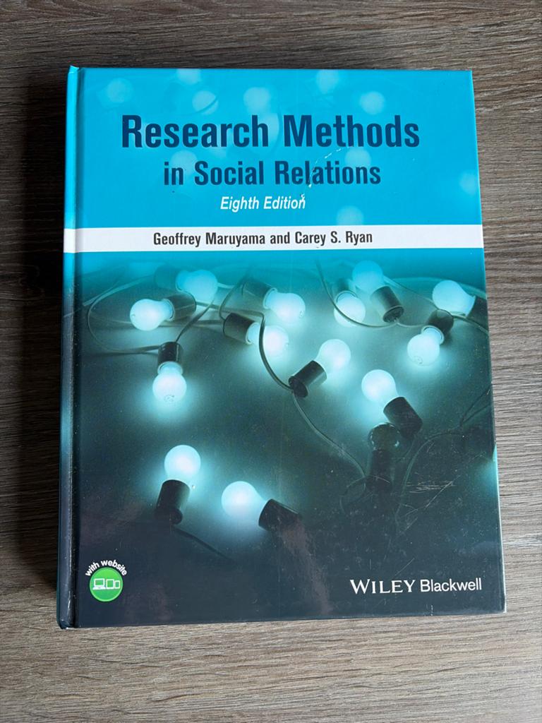 Research Methods in Social Relations - Maruyama & Ryan 8e, Boeken, Studieboeken en Cursussen, Ophalen of Verzenden, Gamma, Zo goed als nieuw