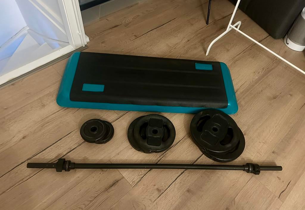 Bodypump set, Sport en Fitness, Fitnessmaterialen, Ophalen, Gebruikt