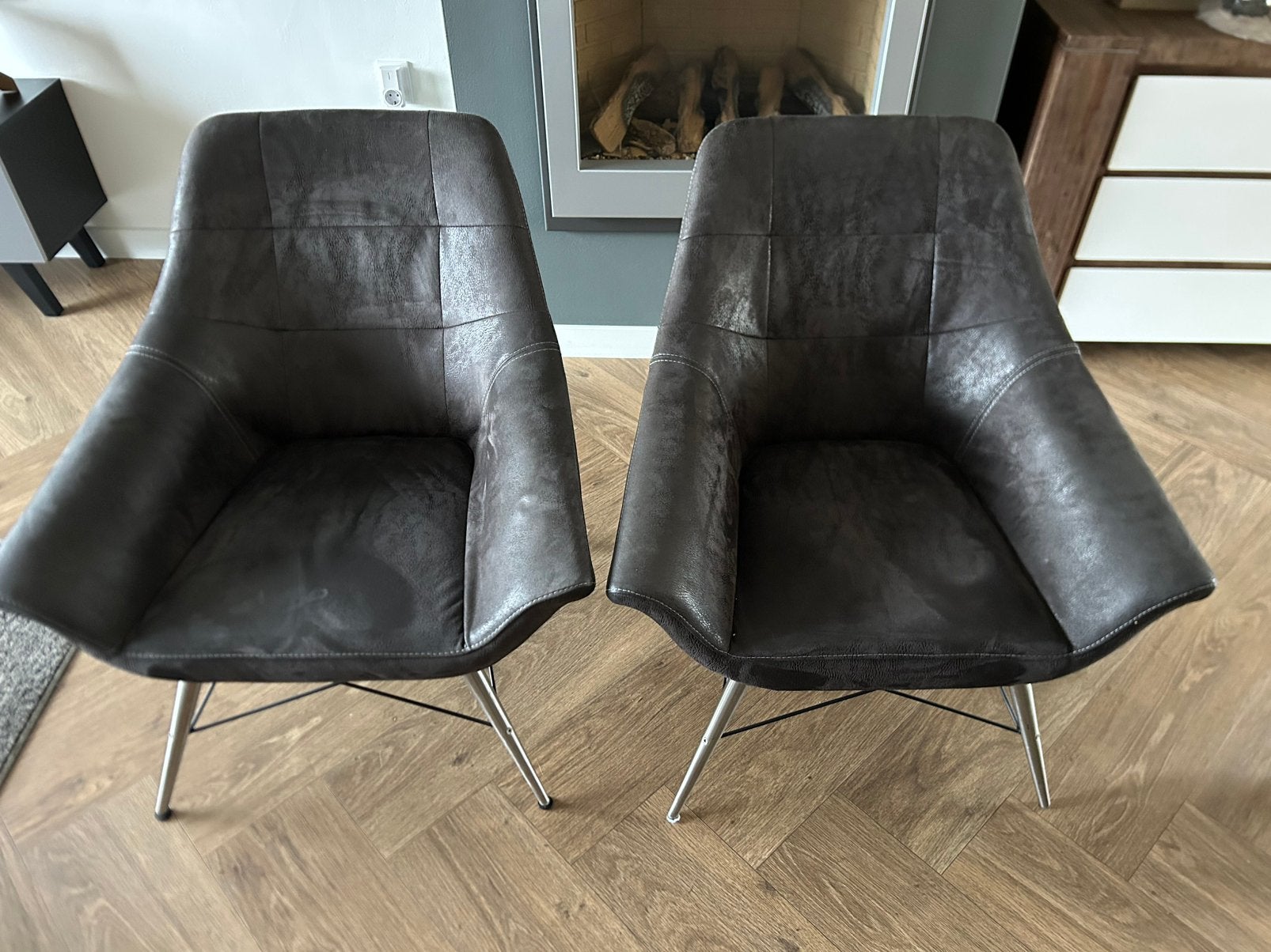 Henders & Hazel set van 2 stoelen zo goed als nieuw !!!!!, Huis en Inrichting, Stoelen, Ophalen, Twee, Bruin, Zo goed als nieuw