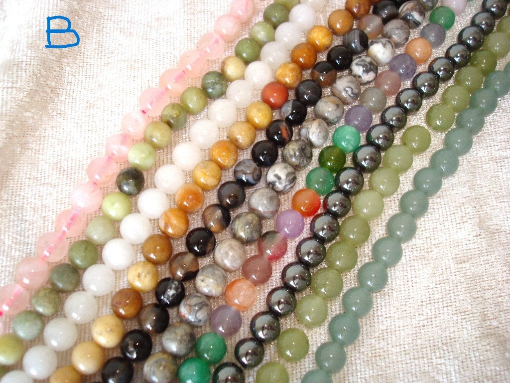 SALE: Set van 10 snoeren halfedelsteen 8 mm. NatMix08B, Hobby en Vrije tijd, Kralen en Sieraden maken, Nieuw, Kraal, Ophalen of Verzenden