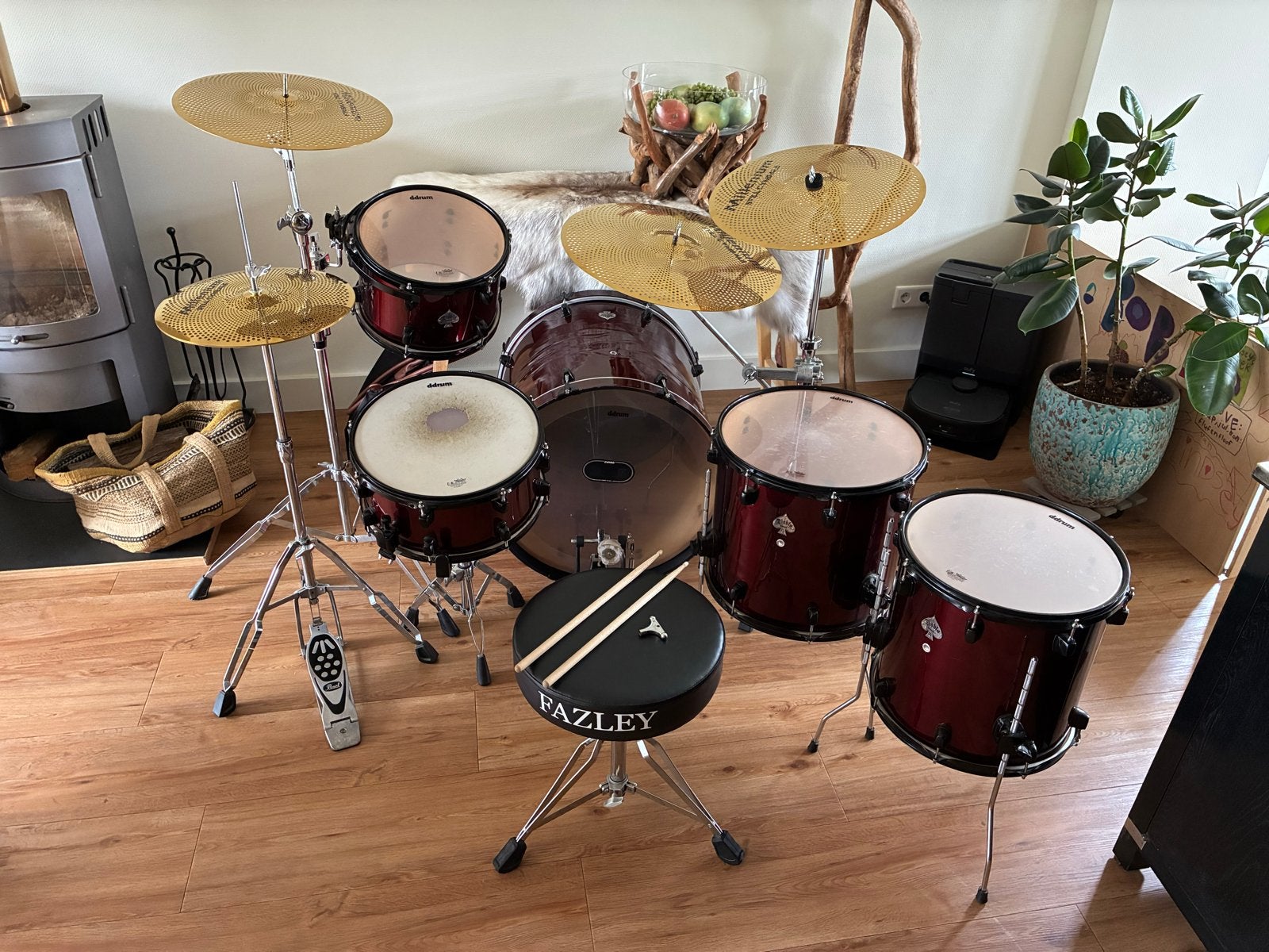 DDrum Diablo - Compleet drumstel met bekkens en kruk, Ophalen of Verzenden, Gebruikt, Overige merken