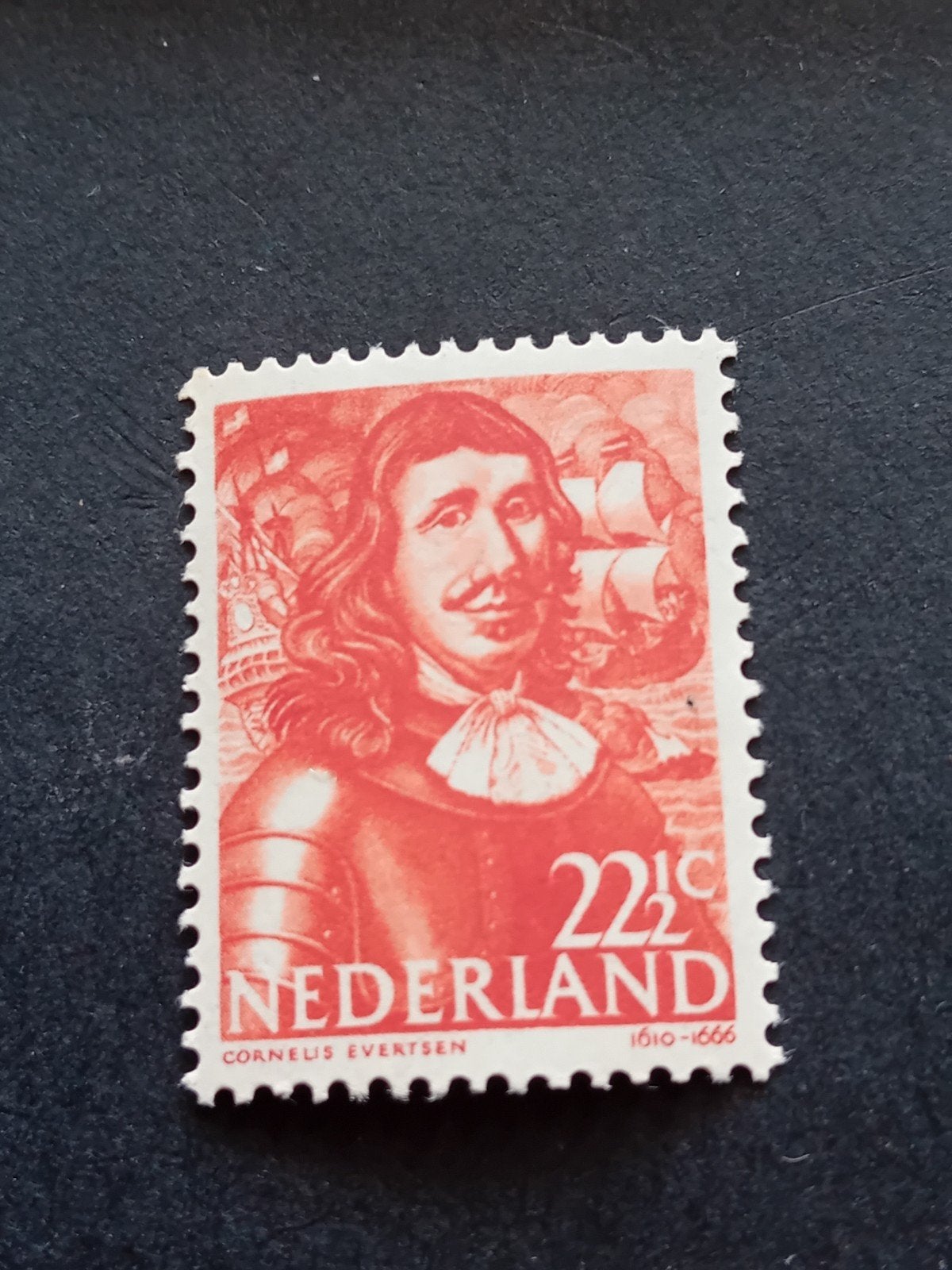 Nederlandse postzegel Cornelis Evertsen 22,5 cent, Postzegels en Munten, Ophalen of Verzenden