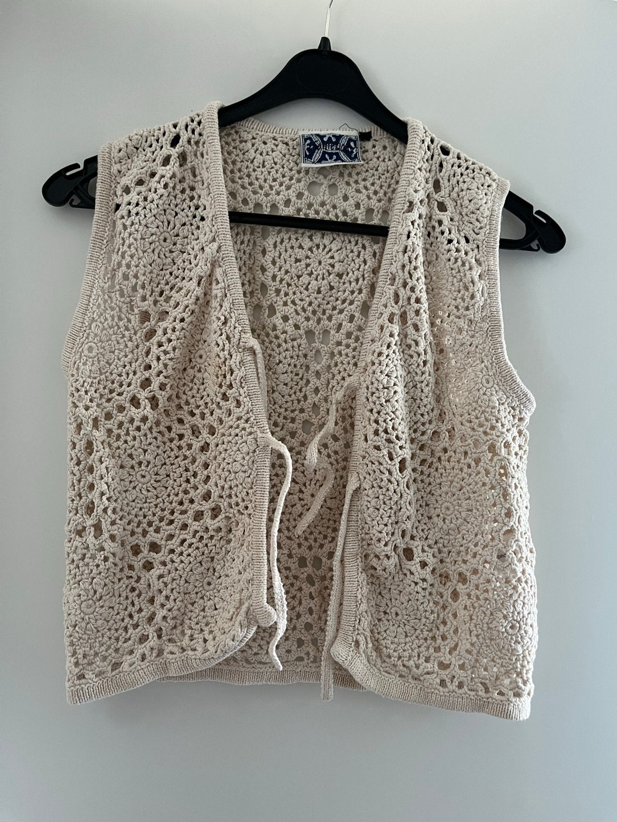 Boho chic gehaakt vestje mt M/L, Ophalen of Verzenden, Zo goed als nieuw, Maat 42/44 (L), Beige