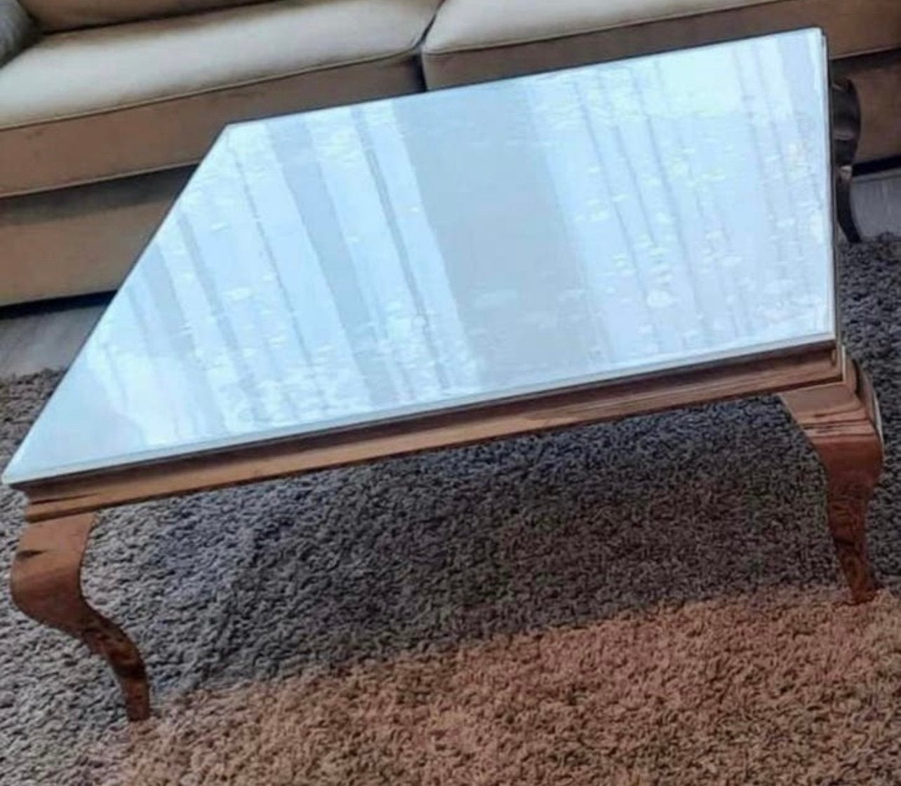 Barok salontafel - brons - 100 x 100 cm - stijlvol & uniek, 100 tot 150 cm, Zo goed als nieuw, Minder dan 50 cm, Rechthoekig