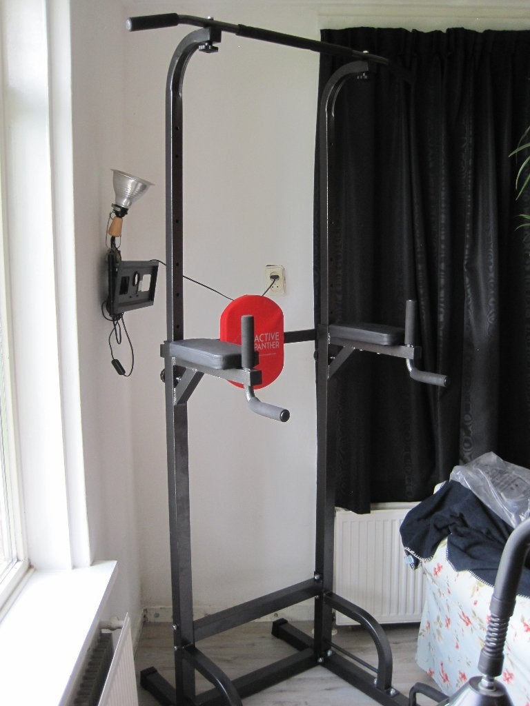 Power Tower Dip Station Pull Up Bar, Ophalen, Benen, Krachtstation, Zo goed als nieuw