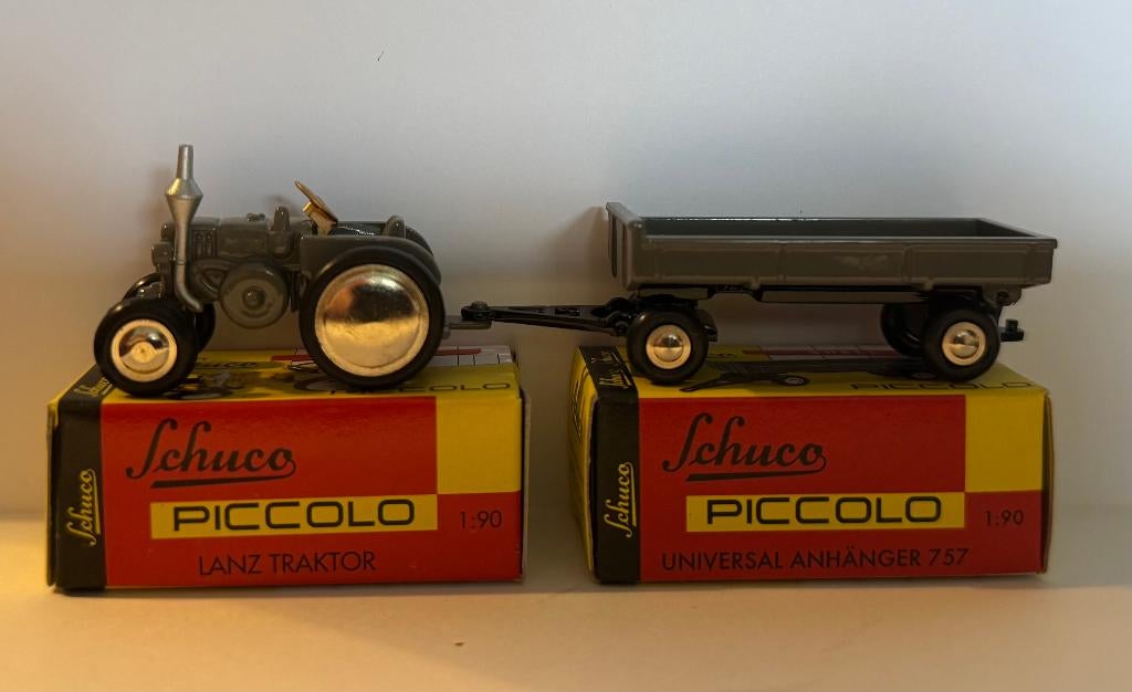 Schuco Piccolo - Lanz Bulldog met aanhanger - 1/90, Ophalen of Verzenden, Zo goed als nieuw, Hijskraan, Tractor of Landbouw, Schuco