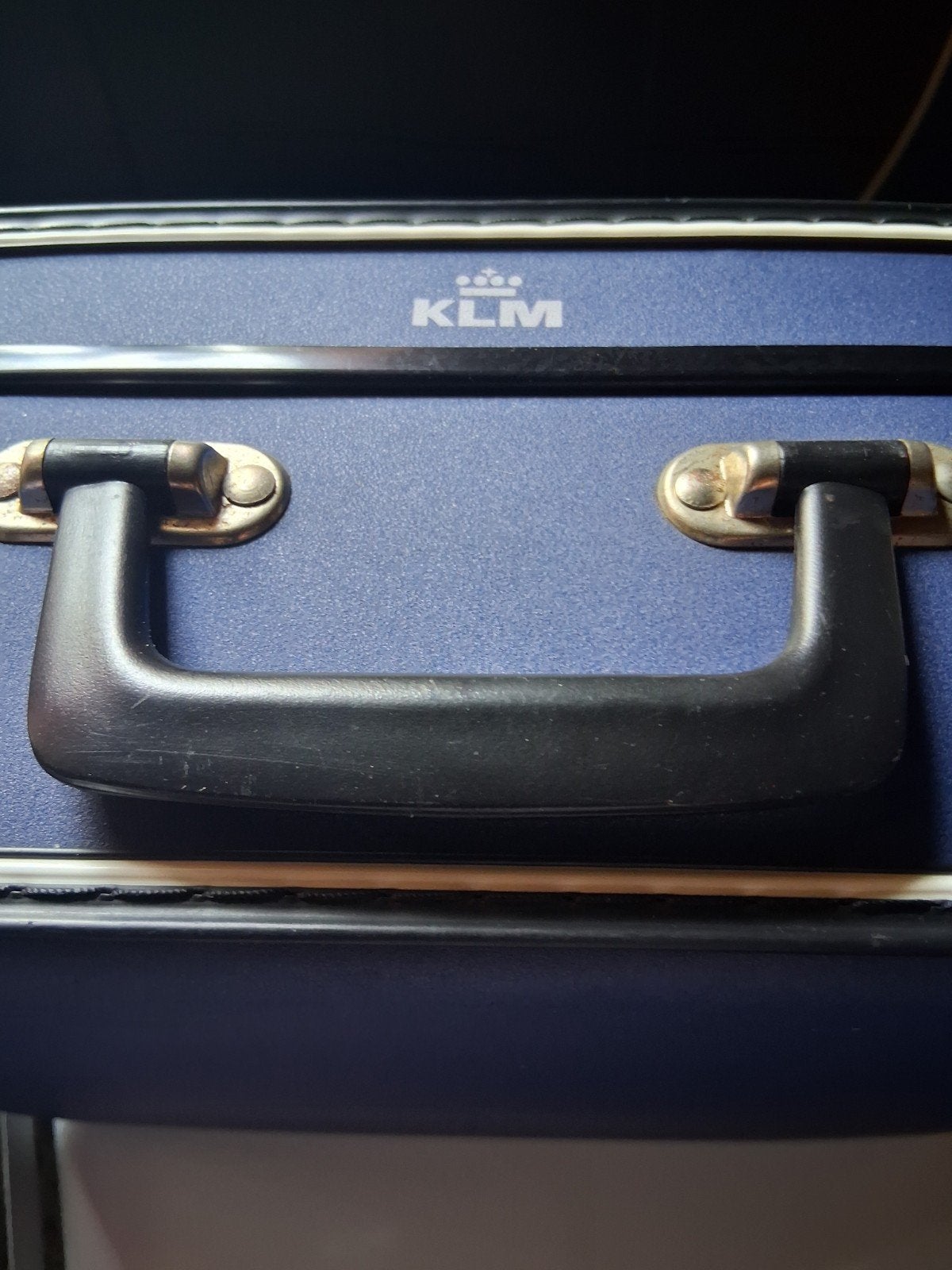 Vintage KLM koffer - Blauw met slot, Ophalen, Overige materialen, Gebruikt, 50 tot 60 cm