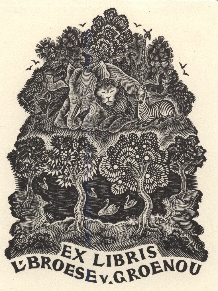 0351 Ex Libris Nederland : Thijs Mauve, 1940, Verzenden, Ex libris