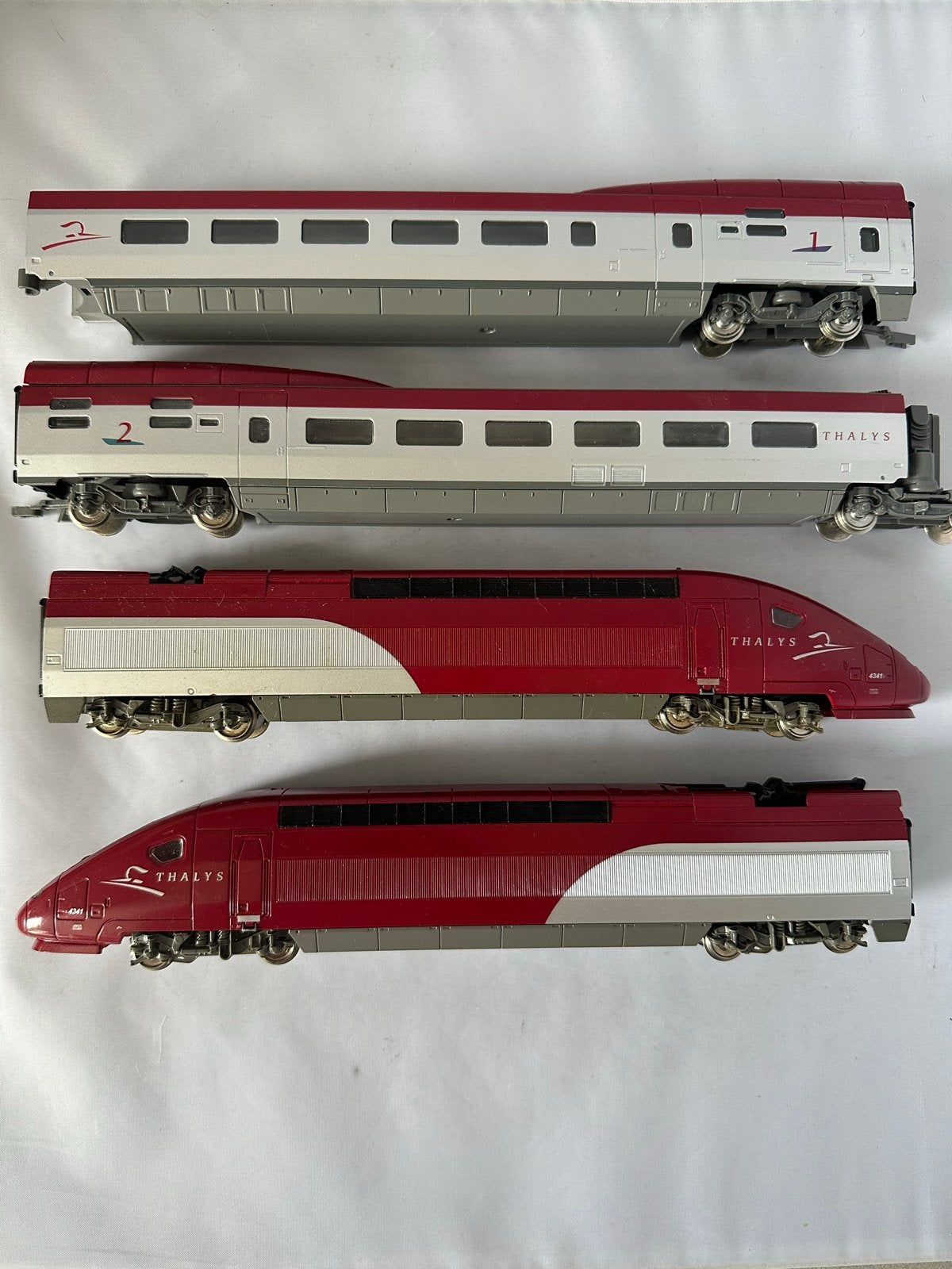 MEHANO Thalys 4341 Treinset - 4 Delen - Rood/Zilver, Hobby en Vrije tijd, Overige merken, Gelijkstroom, Ophalen of Verzenden, Analoog
