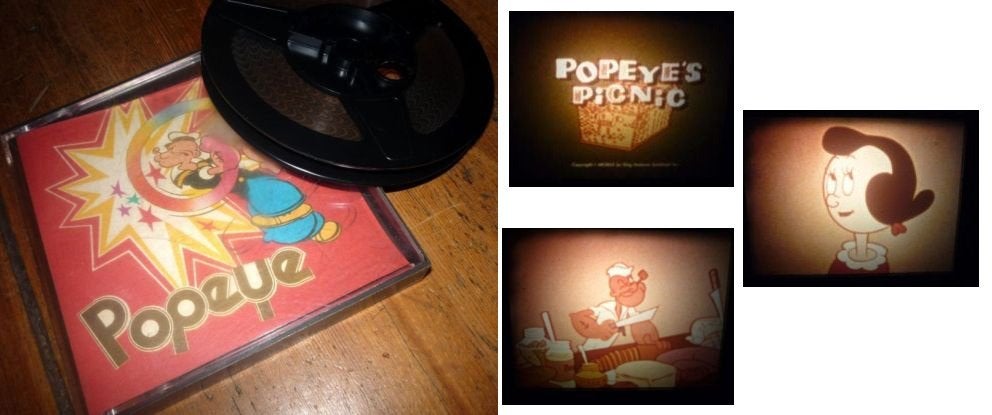 8mm film "Popeye Picnic" - kleur - silent - 60 mtr, Audio, Tv en Foto, Filmrollen, Ophalen of Verzenden, 8mm film