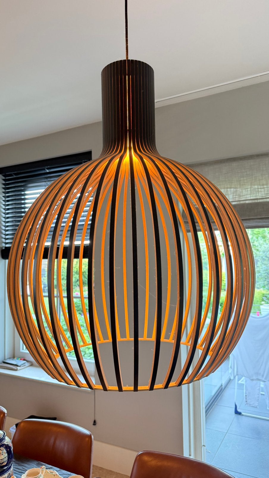 Seppo Koho Secto Design 4240 origineel, Huis en Inrichting, Lampen | Hanglampen, Ophalen, Zo goed als nieuw, Hout, 50 tot 75 cm