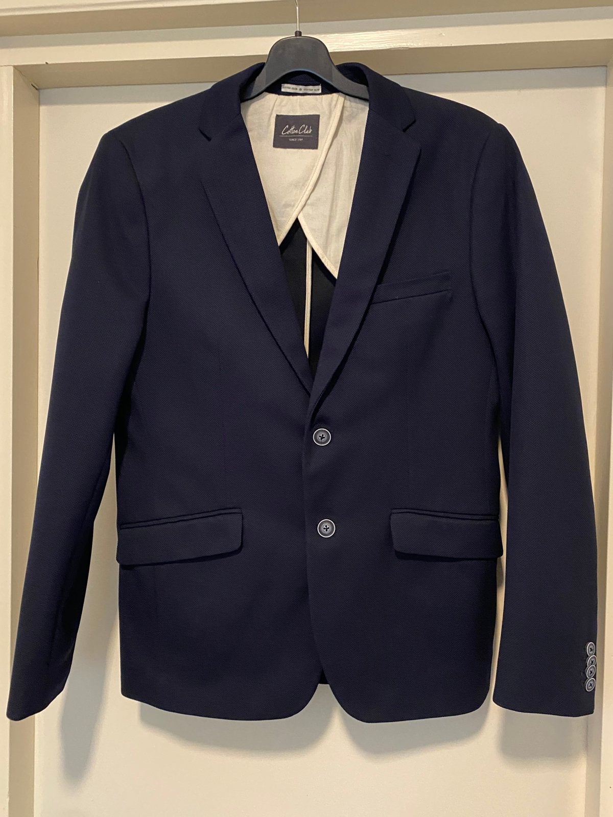 COTTON CLUB CREPE BLAZER COLBERT JASJE L, Ophalen of Verzenden, Zo goed als nieuw, Maat 52/54 (L), Blauw