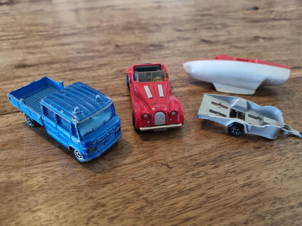 Vintage Majorette speelgoedauto's en boot, Ophalen of Verzenden, Gebruikt