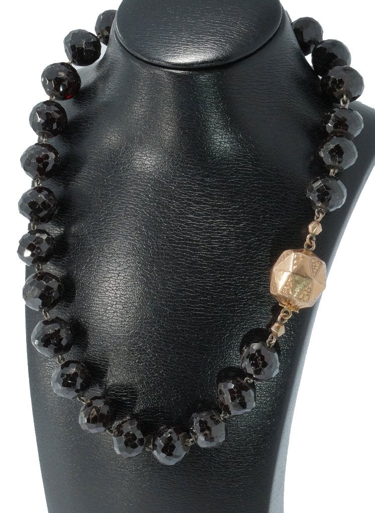 Granaat antieke robuuste ketting 14k groot slot goud dame, Sieraden, Tassen en Uiterlijk, Ophalen of Verzenden, Goud, Ketting