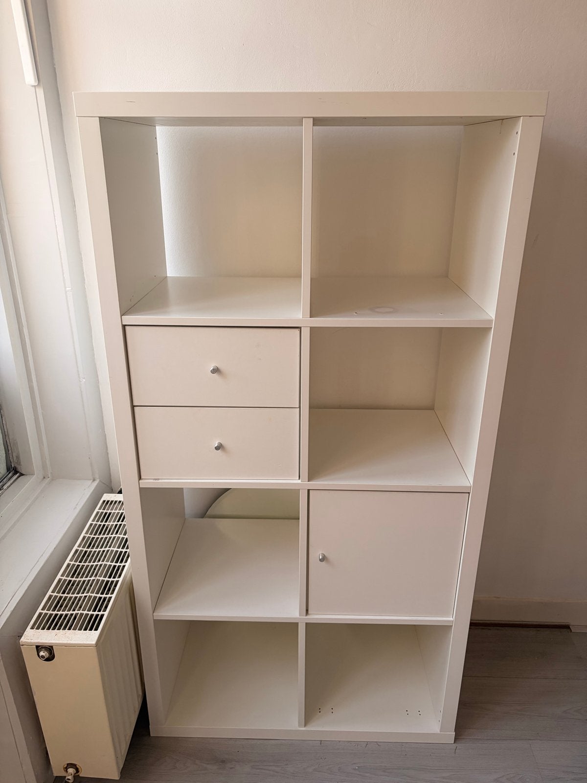 Ikea Kallax vakkenkast 8 vakken met deurtje en lades, Ophalen, Gebruikt