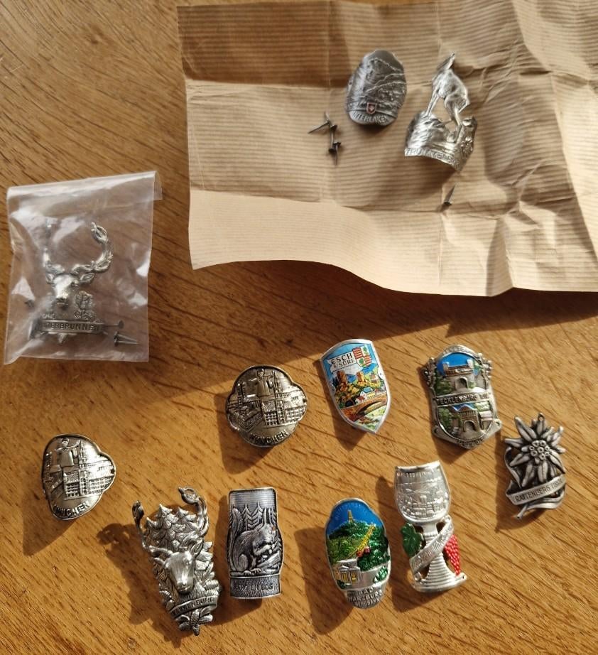 Mooie vintage wandelstokken medailles/schildjes., Verzamelen, Ophalen of Verzenden, Gebruikt