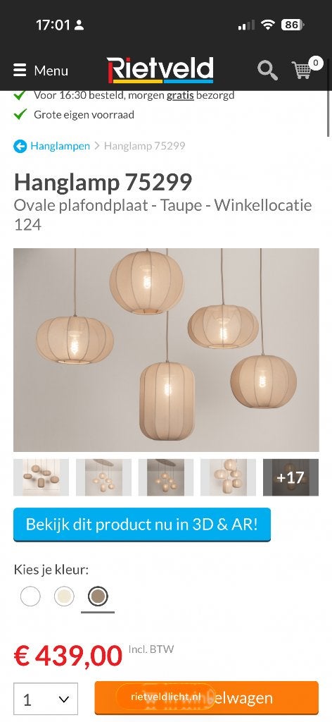 Hanglamp Rietveld Japandi stijl, Ophalen, Japandi, Nieuw, E27 (groot)