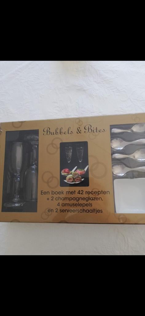 Amuseset nieuw  in de doos, Huis en Inrichting, Keuken | Servies, Ophalen, Nieuw, Glas, Overige stijlen