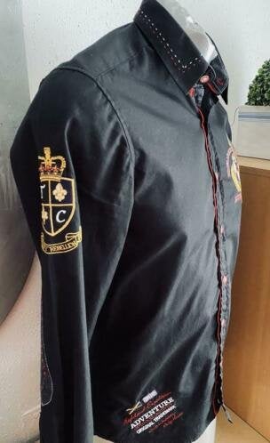 Tony Copper overhemd maat S [vm], Kleding | Heren, Overhemden, Ophalen of Verzenden, Zo goed als nieuw, Zwart, Halswijdte 39/40 (M)