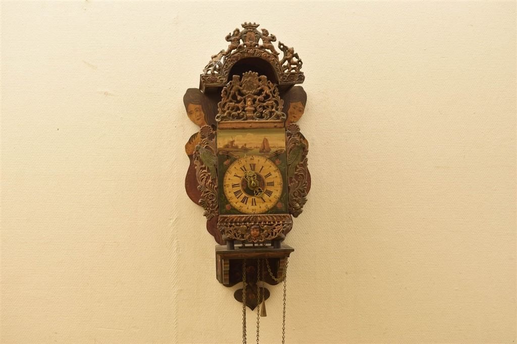 Stoelklok 46456, Huis en Inrichting, Ophalen of Verzenden, Gebruikt, Wandklok