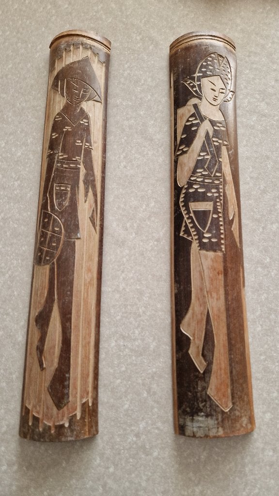bamboe wand decoratie houtsnijwerk, Ophalen of Verzenden, Azië, Hout, Houtsnijwerk