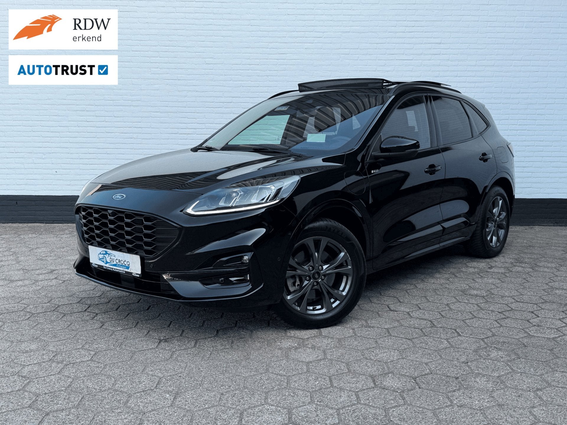 Ford Kuga 2.5 PHEV ST-Line X l PANO l TREKHAAK l ACC l CLIMA, Adaptive Cruise Control, Gebruikt, Zwart, 4 cilinders