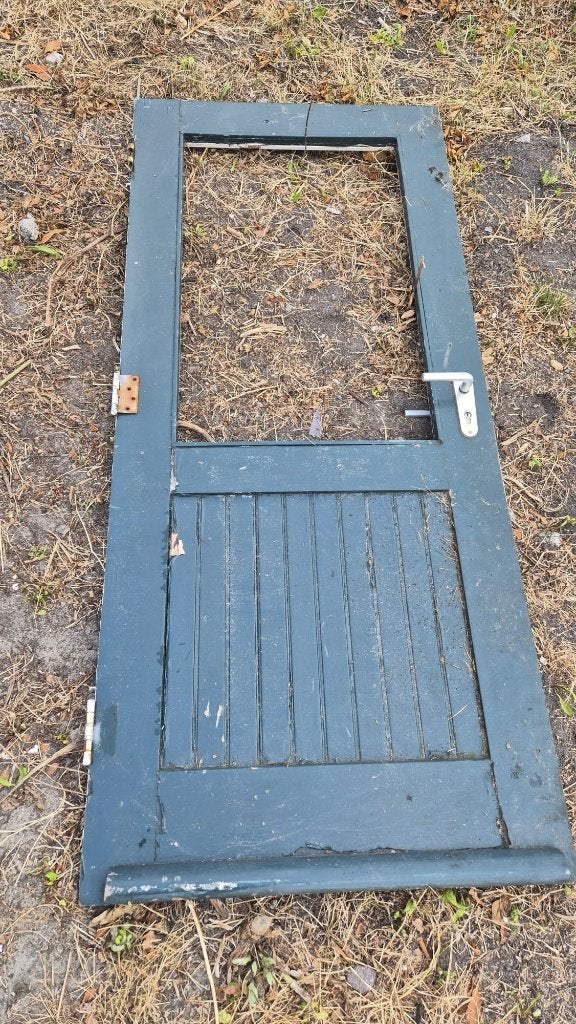 Gratis! Hardhouten buitendeur – opknapper, Ophalen, Gebruikt, 80 tot 100 cm, Buitendeur