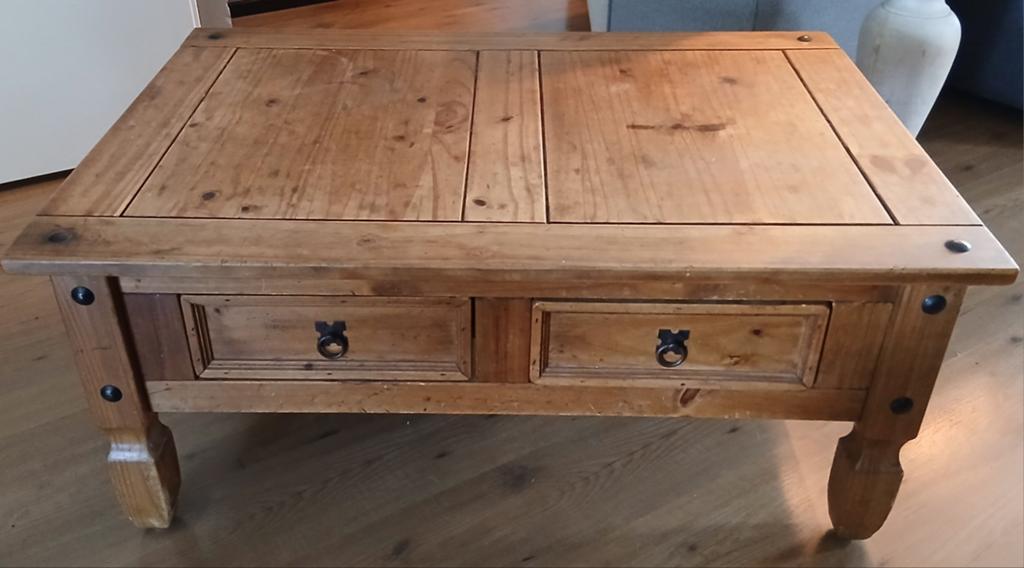 Salontafel mexicaans grenen, Ophalen, Gebruikt, 100 tot 150 cm, 50 tot 100 cm