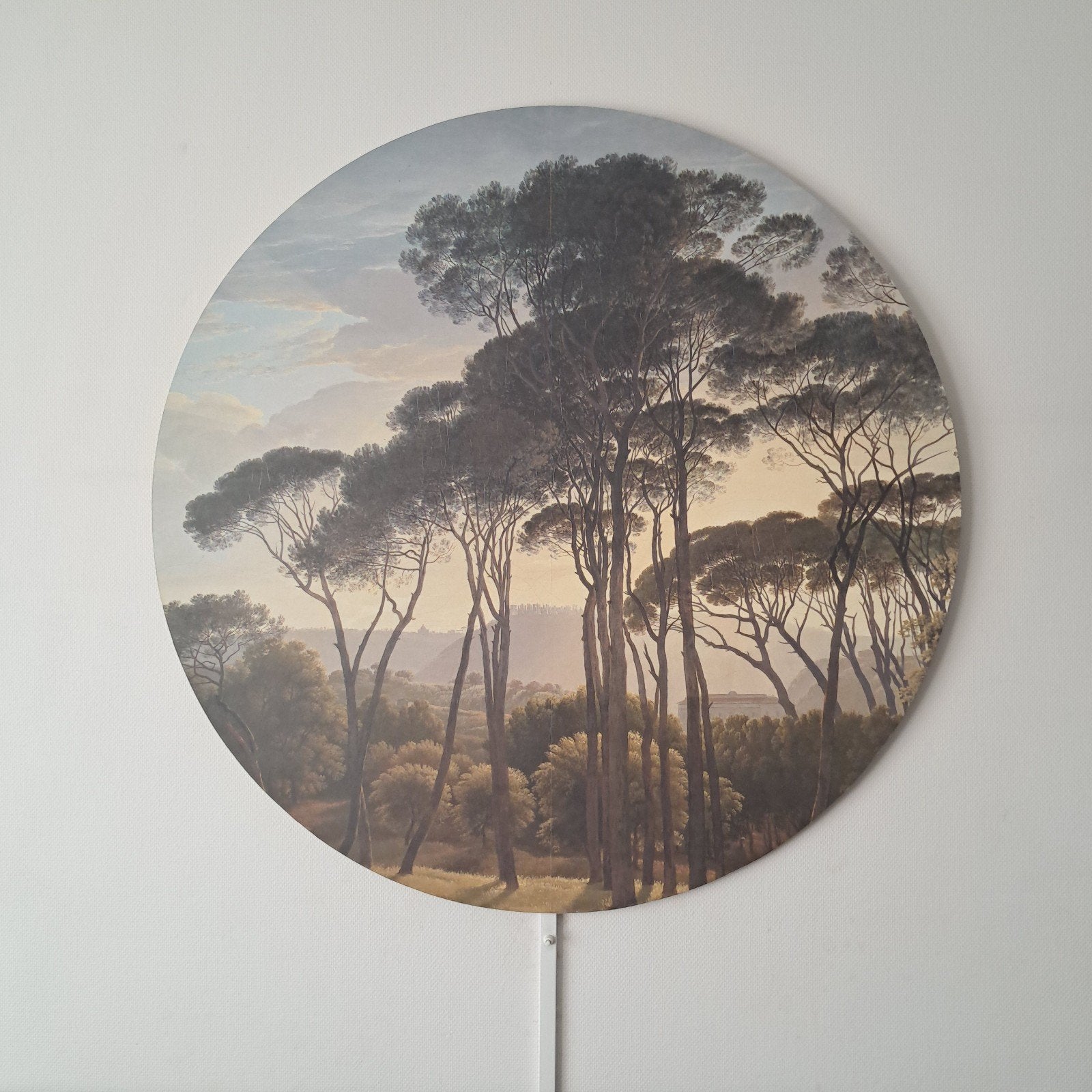 Ronde wanddecoratie met LED-verlichting -  landschap, Ophalen, Met verlichting, Hout, Meerkleurig