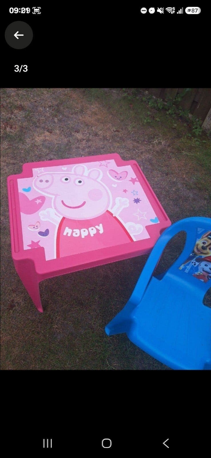 Peppa Pig tafel met Paw Patrol stoel - Zo goed als nieuw, Ophalen, Zo goed als nieuw, Tafel(s) en Stoel(en)