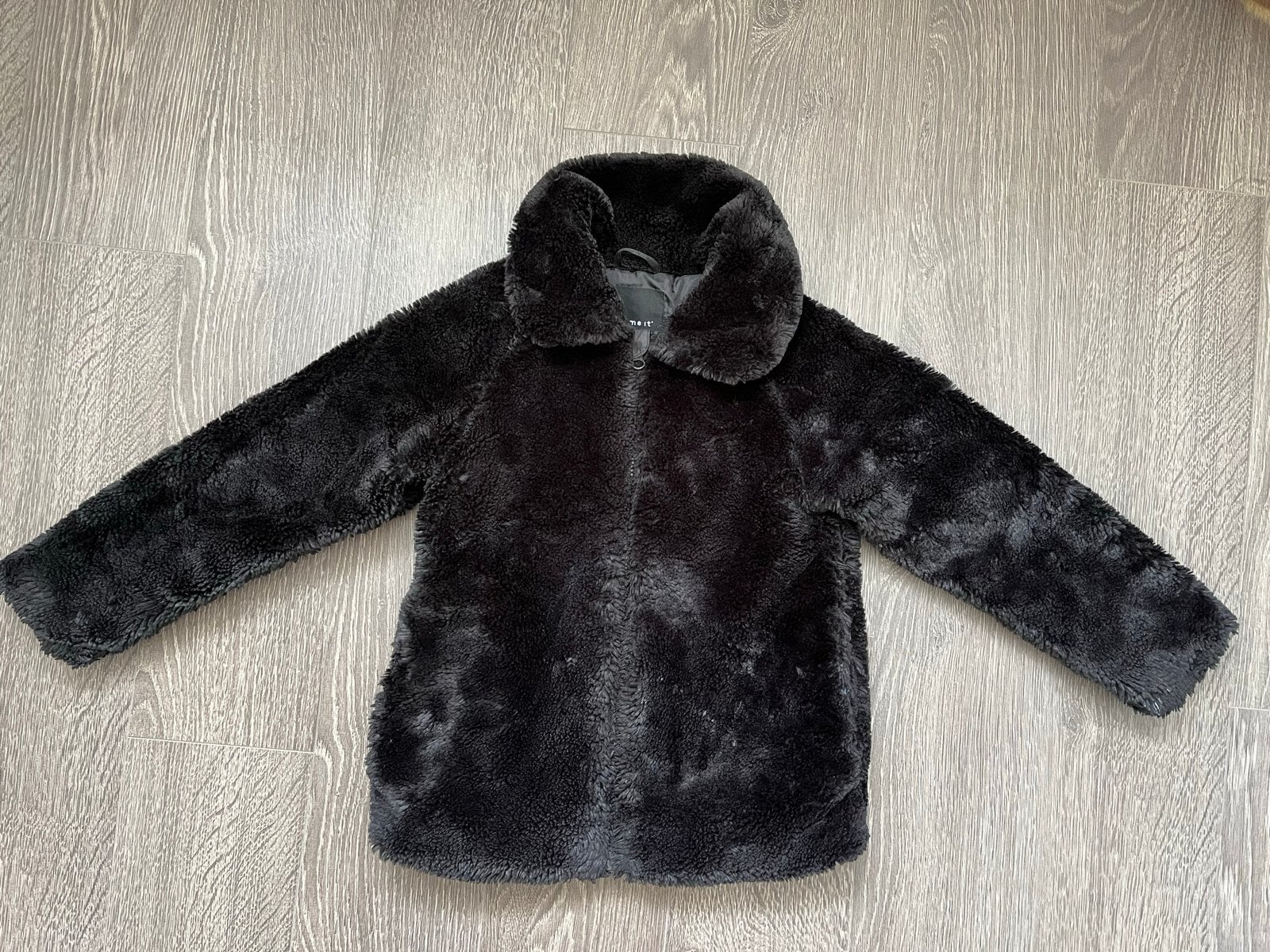 Meisjes tussenjas / teddy faux fur jas zwart Name it mt 122, Ophalen of Verzenden, Gebruikt, Meisje, Jas