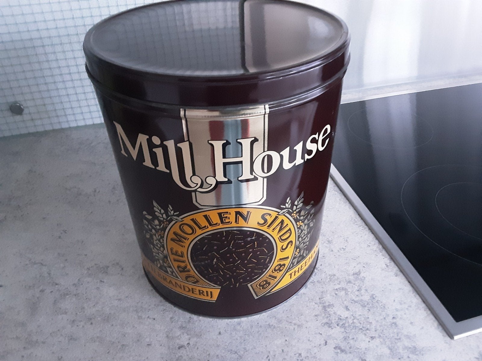 Mill House Koffie Bewaarblik - Vintage Stijl, Vintage, Gebruikt, Ophalen of Verzenden, Metaal
