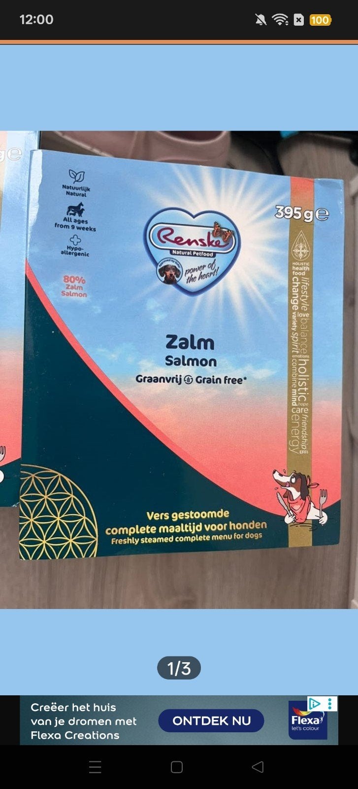 Renske vers gestoomde complete  maaltijden zalm, Ophalen of Verzenden, Hond
