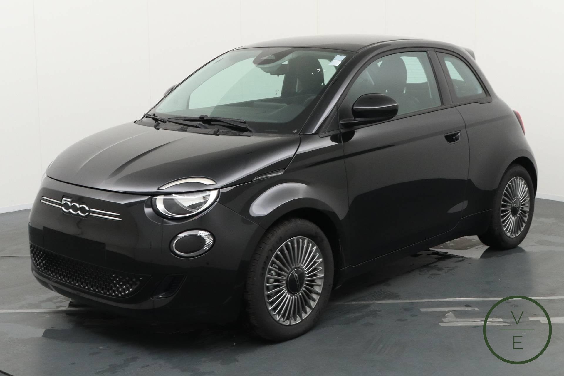 Fiat 500 e Icon 24 kWh | BTW | Nieuw | CarPlay |, Auto's, Fiat, Stof, Gebruikt, Zwart, 95 pk