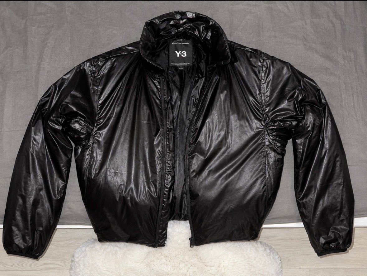 Y-3 Adidas Yohji Yamamoto Zwart Glanzend Jasje S/P, Kleding | Heren, Jassen | Winter, Ophalen, Zo goed als nieuw, Maat 46 (S) of kleiner