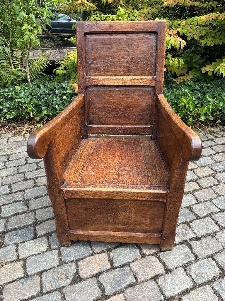 19e eeuw machtig mooie grote eikenhouten troon stoel zetel, Antiek en Kunst, Ophalen