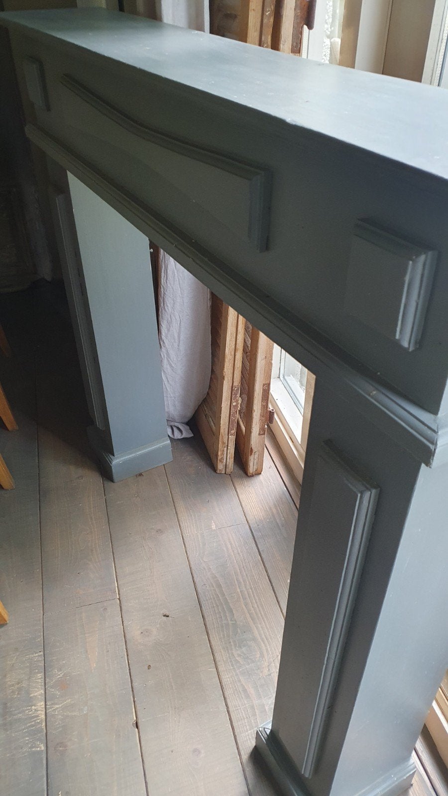 Houten Schouw  *brocante*landelijk*krijtverf*, Ophalen, Zo goed als nieuw, Vrijstaande haard