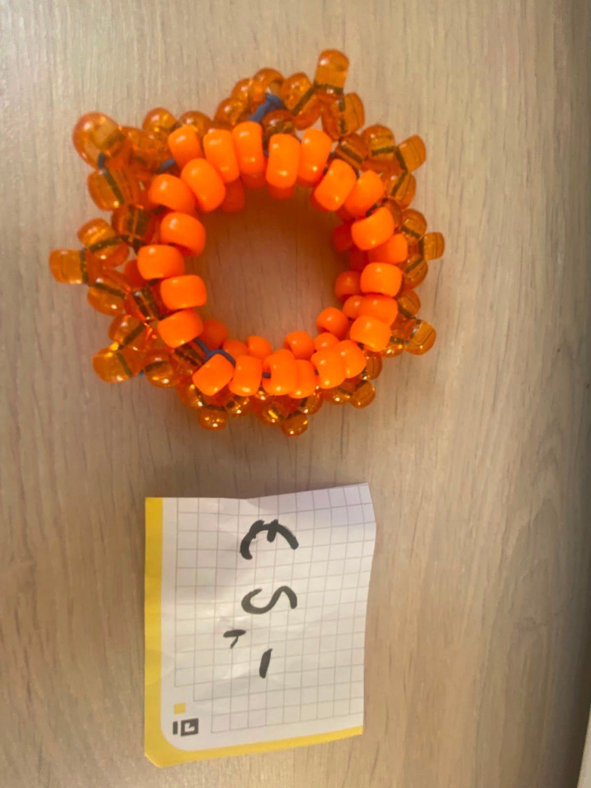 Kandi voor kind. Oranje zon. Armbandje van kralen., Sieraden, Tassen en Uiterlijk, Armbanden, Verzenden, Kunststof of Plastic