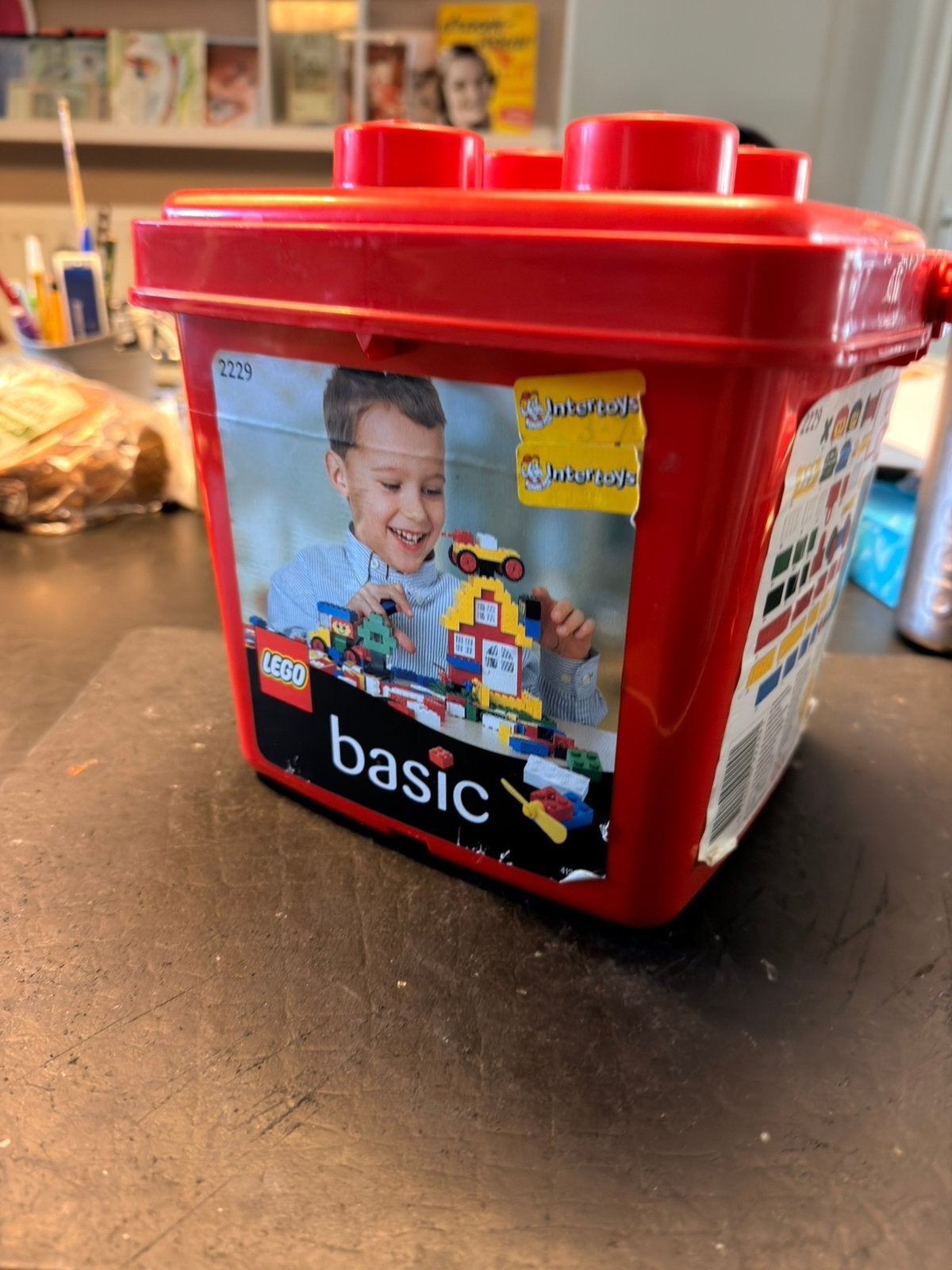 Lego emmer met heel veel vintage legi, Ophalen of Verzenden, Zo goed als nieuw