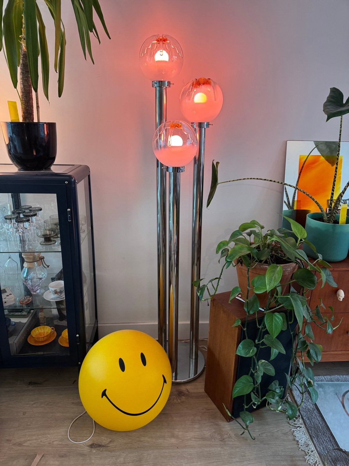 Extreem zeldzame Mazzega vloerlamp - Toni Zuccheri (1960-197, Ophalen, Gebruikt, E27 (groot), Glas